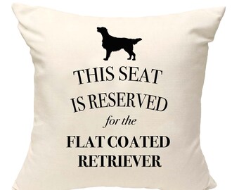 Flat coated retriever cushion, dog pillow, flat coated retriever pillow, cover cotton canvas print, dog lover gift for her 40x40 50x50 162