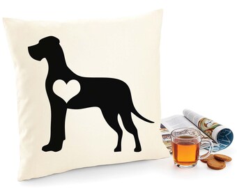 グレートデーンクッション、犬用枕、グレートデーン枕、カバーコットンキャンバスプリント、犬好きの彼女へのギフト 40x40 50x50 174