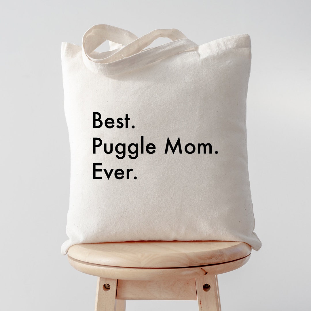 CafePress Cute Puggle Mom Tote Bag Natural Canvas Tote Bag
