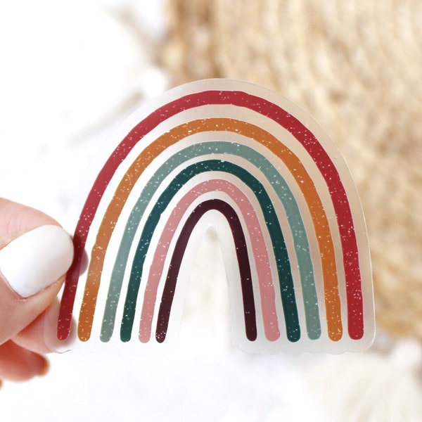 Clear Jewel Tone Rainbow Sticker, 2.5x2.5in.