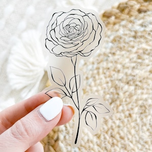 June Birth Month Flower: Rose Sticker, 1.9x3.5in.