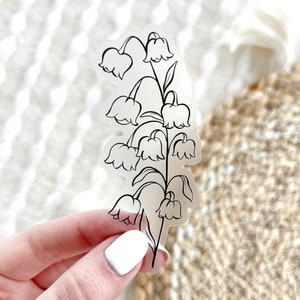 Fleur du mois de naissance en mai : sticker muguet, 1,9 x 3,25 po.