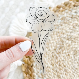 March Birth Month Flower: Daffodil Sticker, 1.6x3.5in.