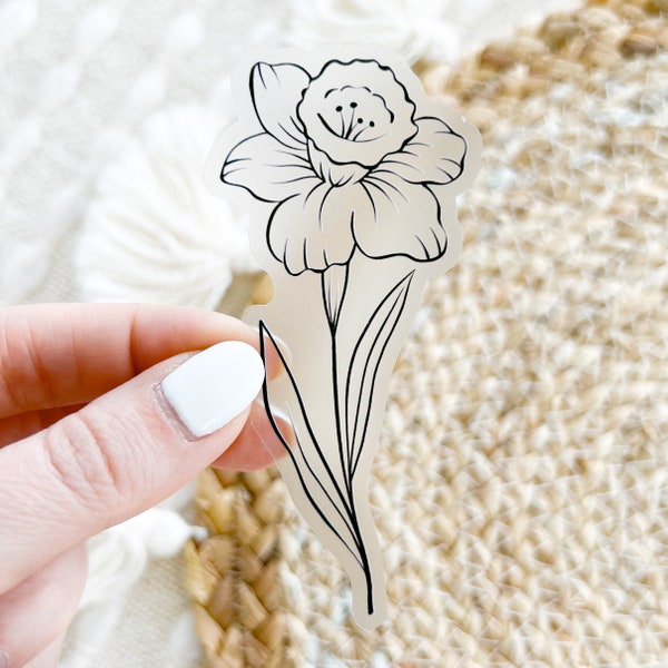 March Birth Month Flower: Daffodil Sticker, 1.6x3.5in.