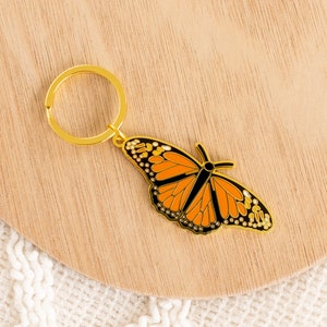 Monarch Butterfly Metal Keychain 2.5x1 in.