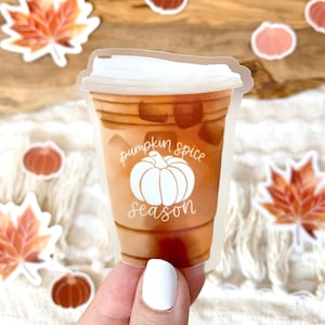 Pumpkin Spice Latte Season Sticker, 3x2in., PSL, Pumpkin, Fall, Autumn, Cozy Season