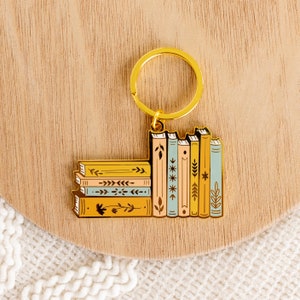 Stack Of Books Metal Keychain 2.5x1.5 in. image 1