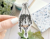 Watercolor Hanging Plant Sticker, 3x2 in.