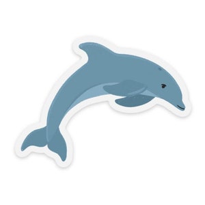 Clear Dolphin Sticker, 3×2.23in.