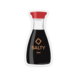 Clear Soy Sauce Sticker, 2×2.56in.