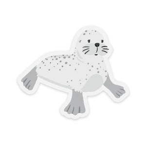 Clear Sea Lion Sticker, 3×2.5in.