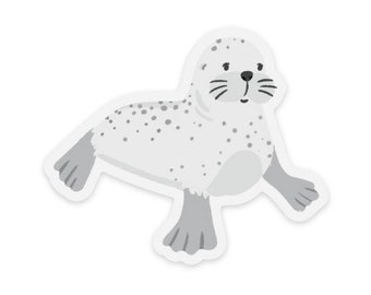 Clear Sea Lion Sticker, 3×2.5in.