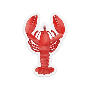 Clear Lobster Sticker, 2.1x3.1in.