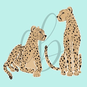 Cheetahs Art Print, Jungle Cat Physical Art Print, Blush Pink Cheetah Print Design image 7