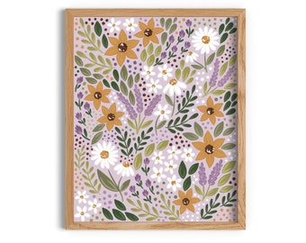 Lavender & Daisies Art Print