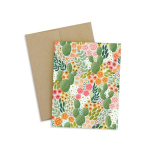 Carte de voeux Fleurs de cactus