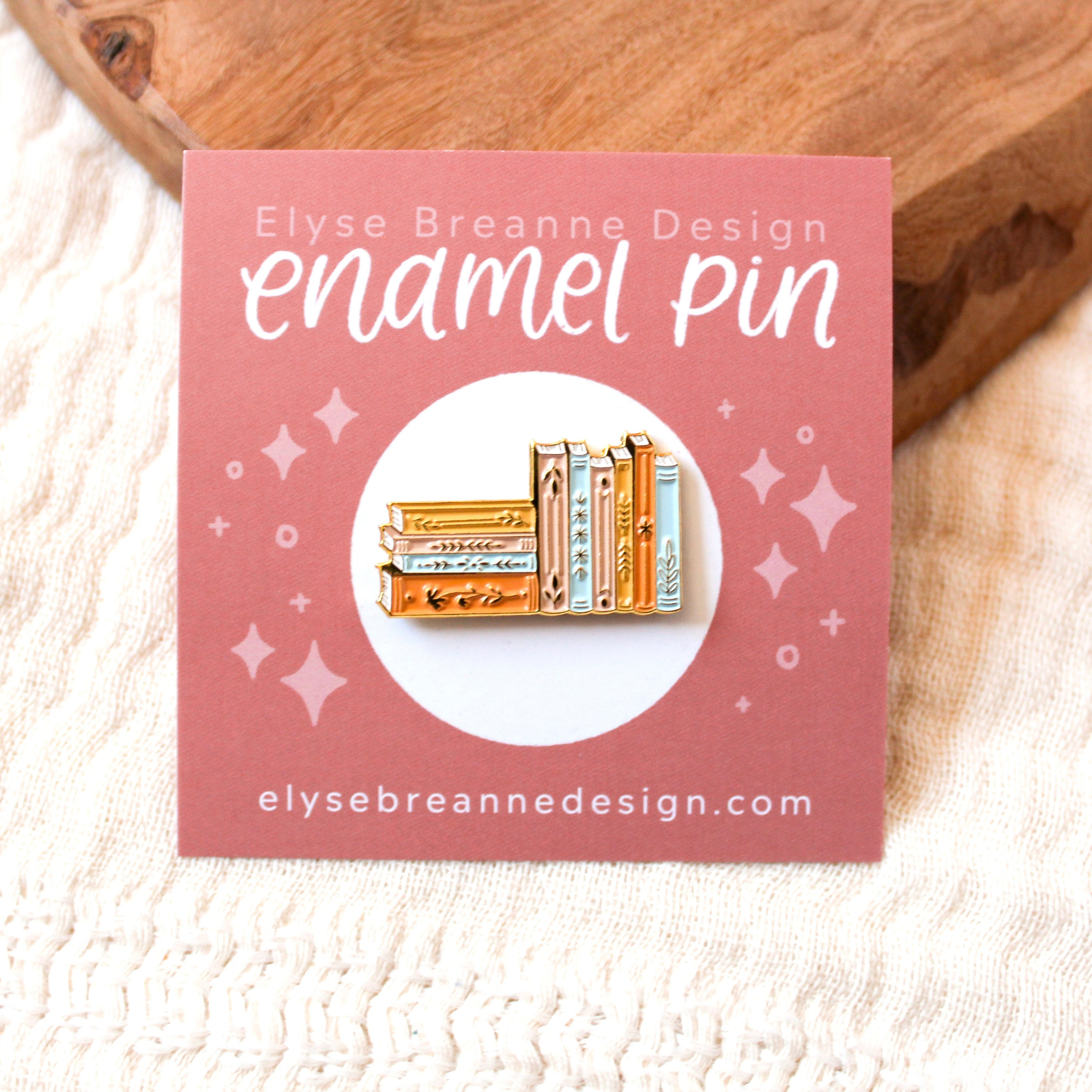 Stack of Books Enamel Pin 1x1in