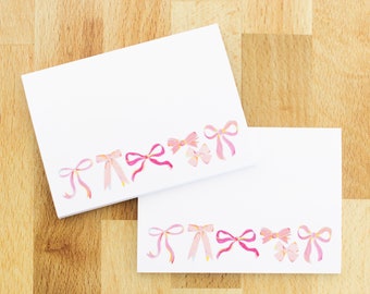 Roze strikken plakbriefjes, set van 2, 4x3 inch.