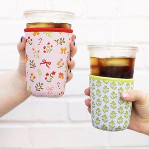 Custodia per bevande floreale, custodia per caffè freddo, custodia per bevande, regalo alla moda, refrigeratore per bevande fredde, custodia termica per bevande immagine 11