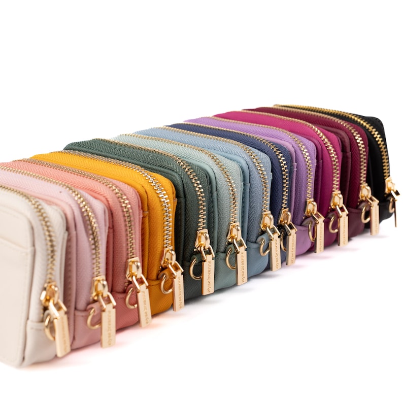 Solid Color Zip Wallet - Etsy
