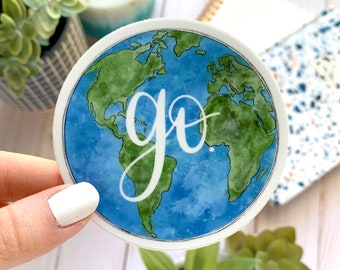 Go Globe Sticker, 3x3 in.