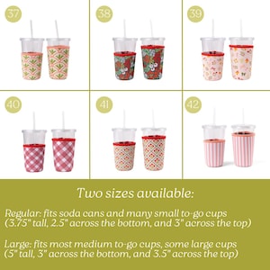 Custodia per bevande floreale, custodia per caffè freddo, custodia per bevande, regalo alla moda, refrigeratore per bevande fredde, custodia termica per bevande immagine 6