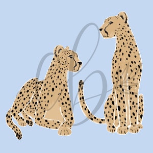 Cheetahs Art Print, Jungle Cat Physical Art Print, Blush Pink Cheetah Print Design image 8