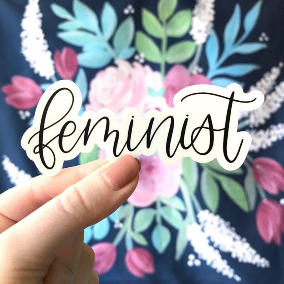 Feminist Quote Sticker 2x3.5in. Black and White Calligraphy Lettering ...