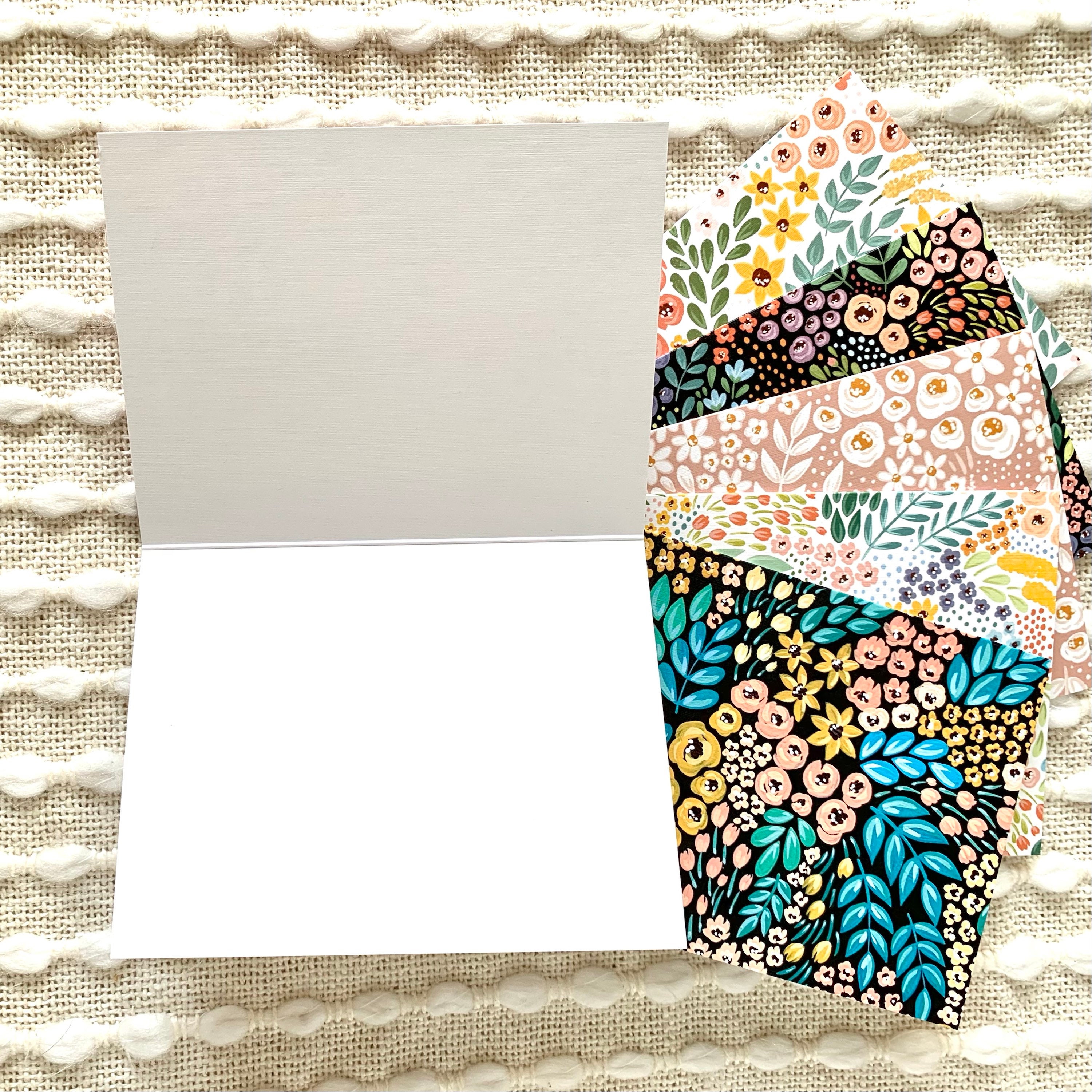 Floral Blank Inside Greeting Cards Envelopes Set of 12 Etsy