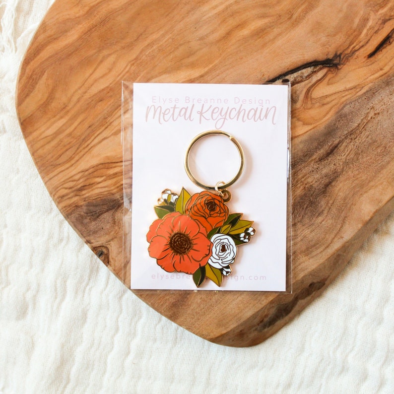Fall Bouquet Metal Keychain 2x2 in. image 2