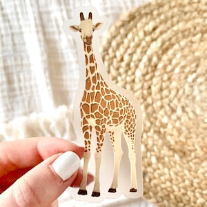 Clear Giraffe Sticker, 4x1.5in.