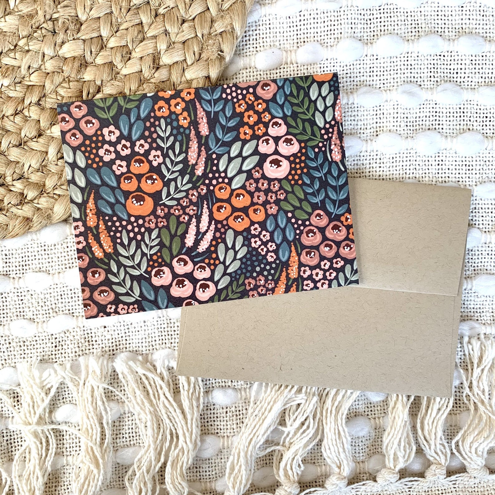 Floral Blank Inside Greeting Cards Envelopes Set of 12 Etsy