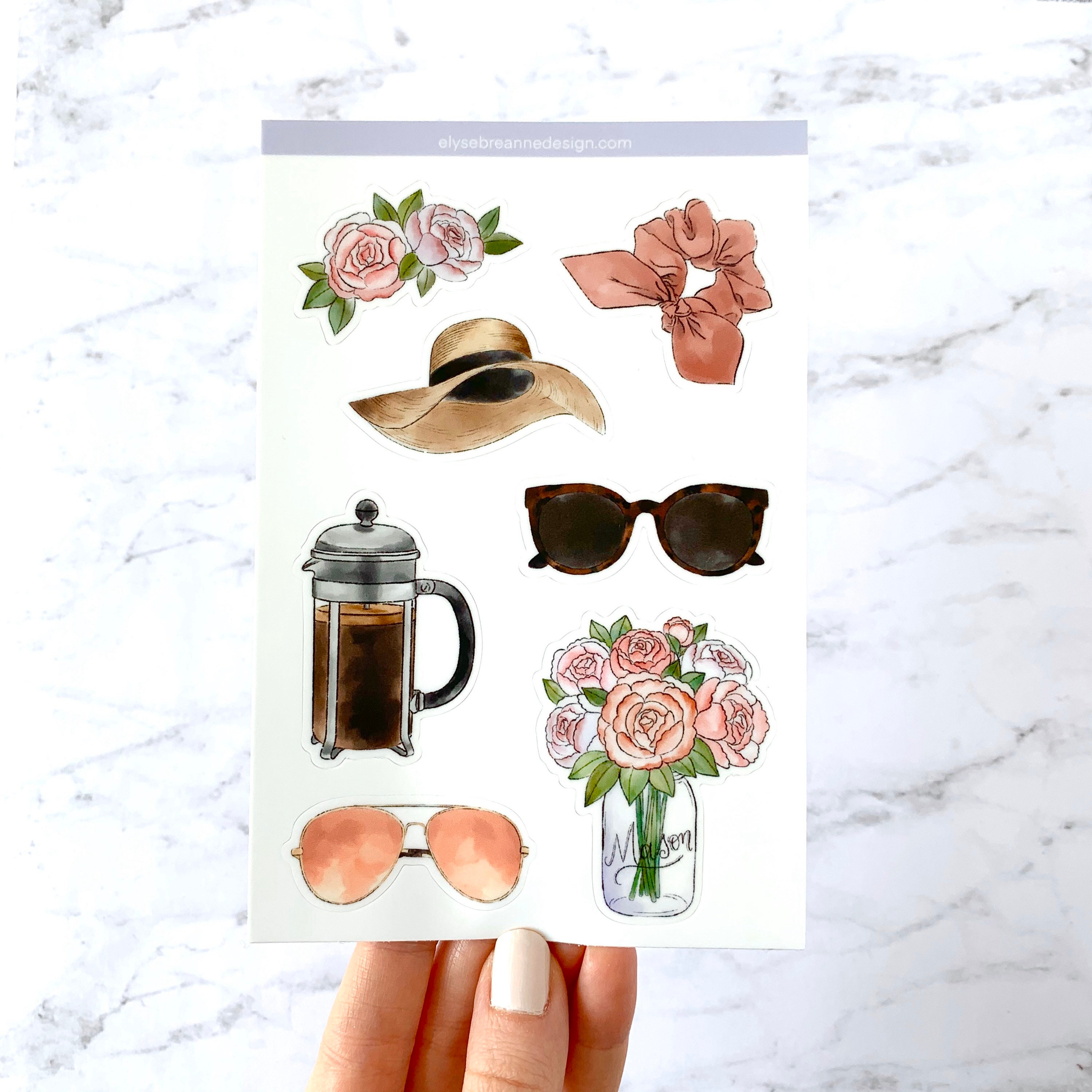 Glam Sticker Sheet 4x6in. 7 Waterproof Vinyl Stickers for | Etsy