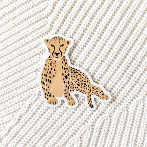 Forward Facing Cheetah Sticker, 3x3 in.