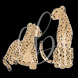 Cheetahs Art Print, Jungle Cat Physical Art Print, Blush Pink Cheetah Print Design image 4