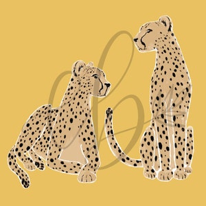 Cheetahs Art Print, Jungle Cat Physical Art Print, Blush Pink Cheetah Print Design image 6
