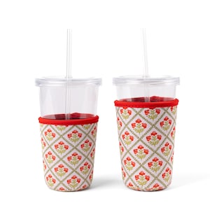Wintermohnblumen-Trinkhülle, Eiskaffee-Hülle, Trinkhülle, trendiges Geschenk, geeiste Getränkekühler, Thermo-Trinkhülle, Urlaub