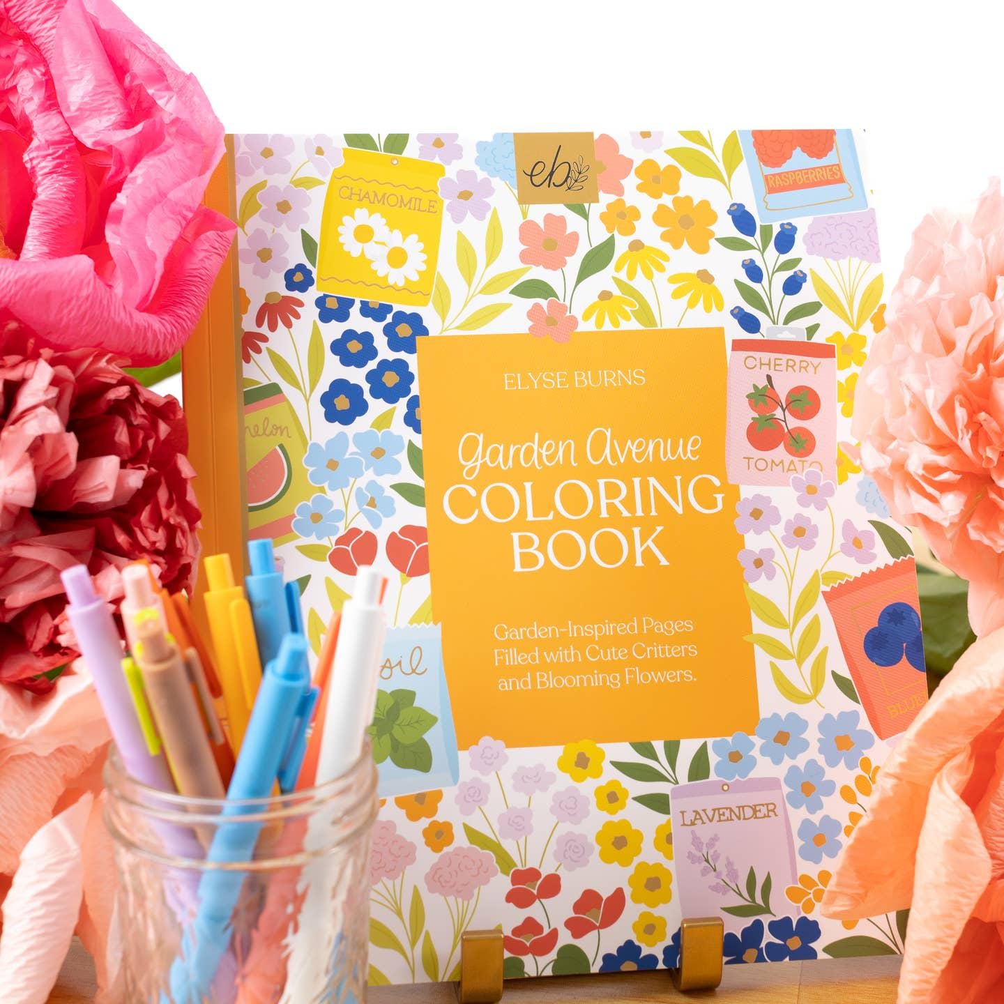 Garden Avenue Coloring Book, Adult Coloring Book, Calming, Activity, Crafting, Cute, Cozy, Mental Health, Shop Local, 40 Pages
