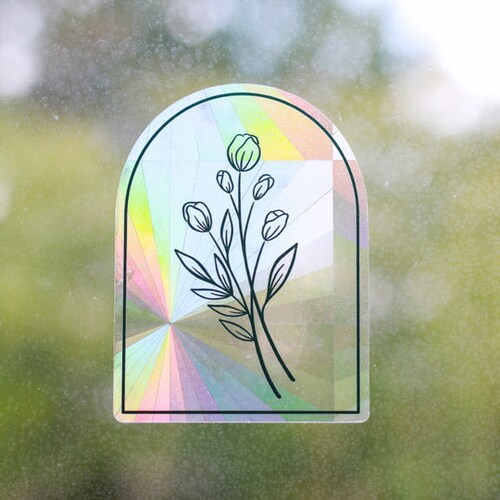 Arch Tulips Sun Catcher Window Decal 3.75x5 In. Etsy