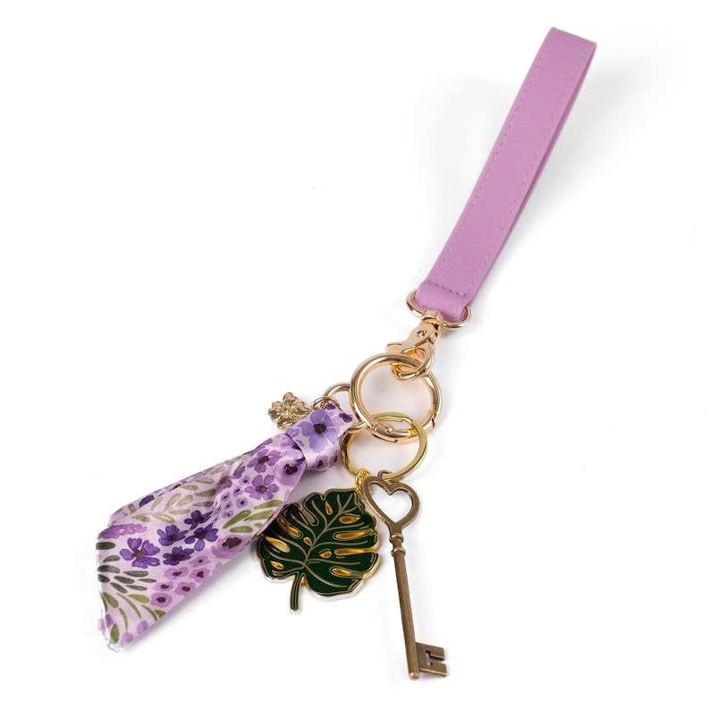 Floral Satin Keychains | Bag Charms, Bag Accessories, Purse Charm, Floral Satin, Floral Keychain 9- Lilac Floral