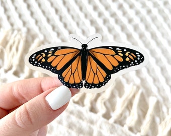 Clear Monarch Butterfly Sticker, 3x1.5in.