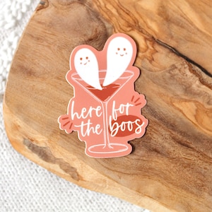 Here for the Boos Halloween Sticker, 3x2 in.