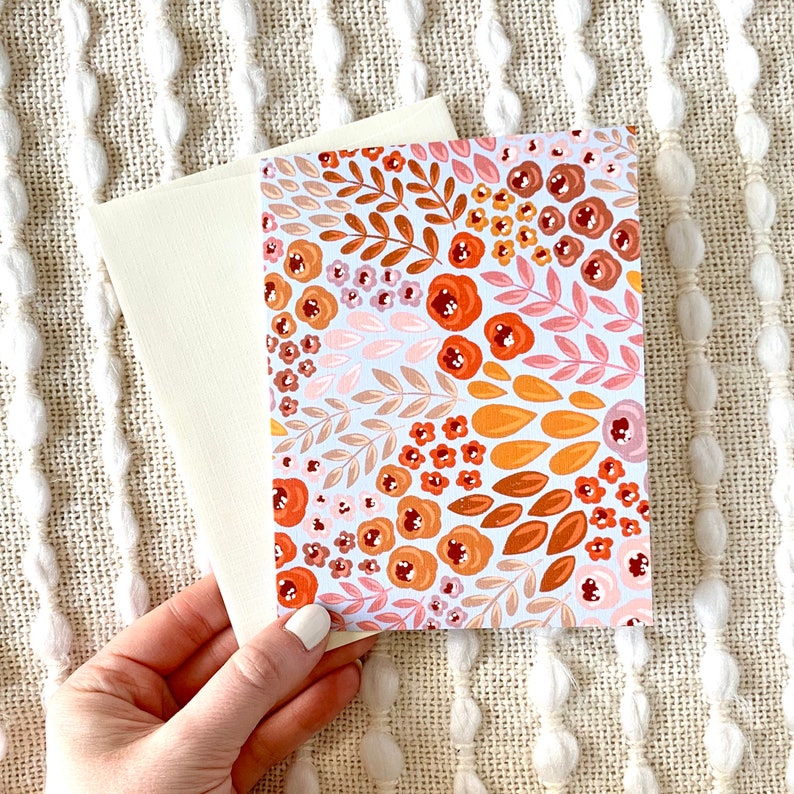 Floral Blank Inside Greeting Cards Envelopes Set of 12 Etsy