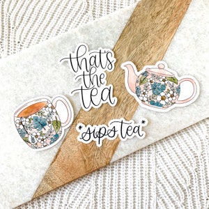 Pink Tea Mug Sticker, 2.5x2.25in. image 2