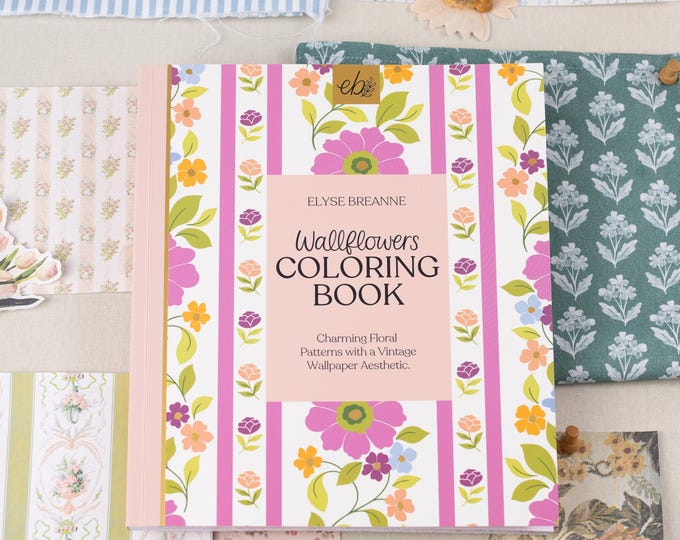 Wallflowers Coloring Book, Adult Coloring Book, Calming, Activity, Crafting, Cozy, Mental Health,  Wallpaper inspired, meditative 40 Pages