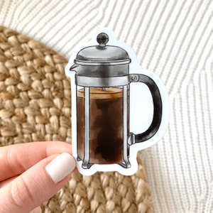French Press Sticker, 3x2in.