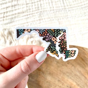Maryland Floral State Sticker, 3x1.5in.