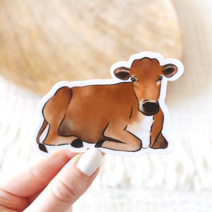 Brown Cow Sticker, 3.25x2.25in.