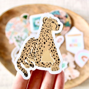 Laying Cheetah Sticker, 3.25x2.25in.