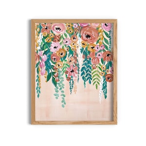 Hanging Florals Painting Art Print